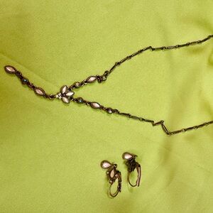 Elegant Bronze Necklace and Earring Set